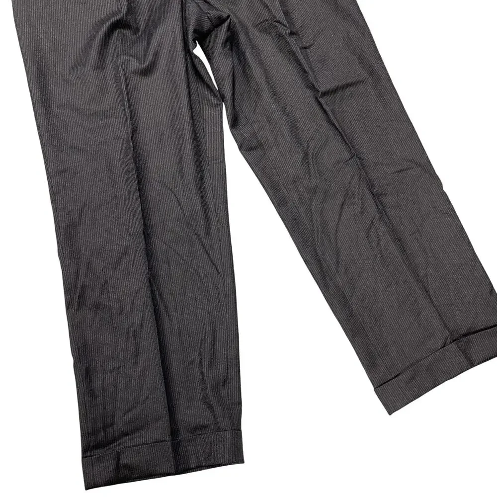 Brooks Brothers Pinstripe Slacks Gray Pants 100% Worsted Wool Super 100s